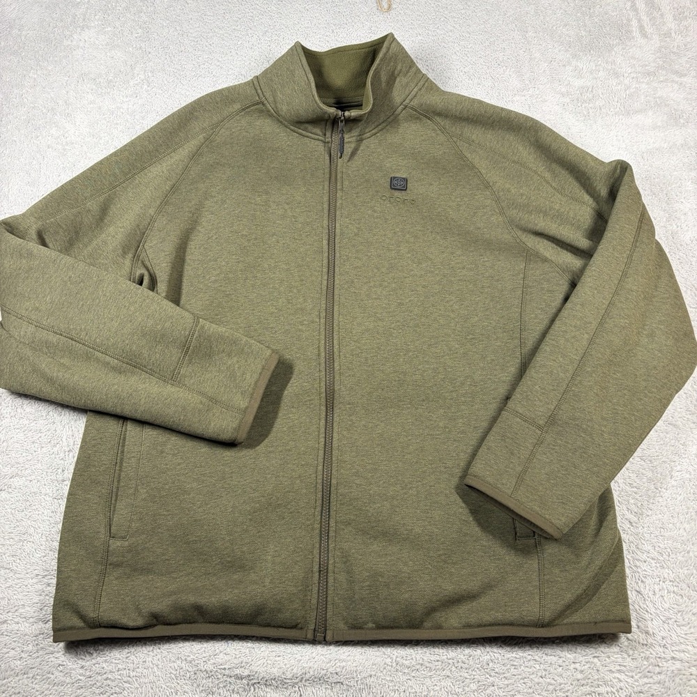 ORORO Heated Fleece Jacket Army Green Mens 2XL Full Zip 3 Zone Outdoors